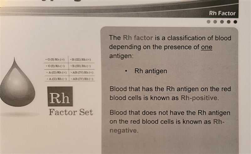 The ABO blood group is a classification of blood depending on the presence of how-example-3