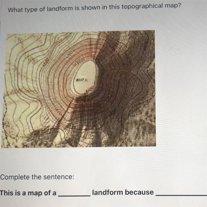 This is a map of a _ landform because ? ASAP-example-1