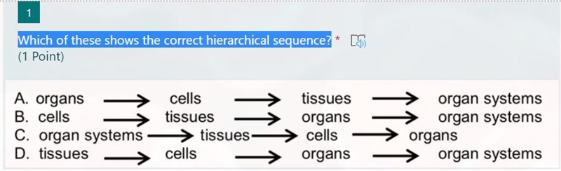 Which of these shows the correct hierarchical sequence?-example-1