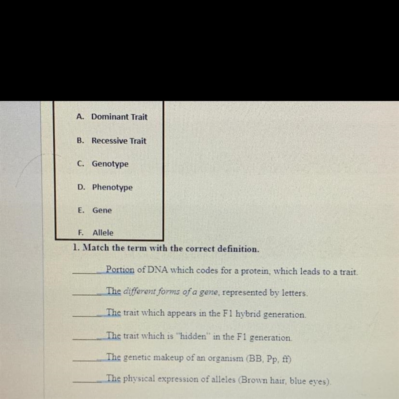 Basic Genetics Practice Problems-example-1