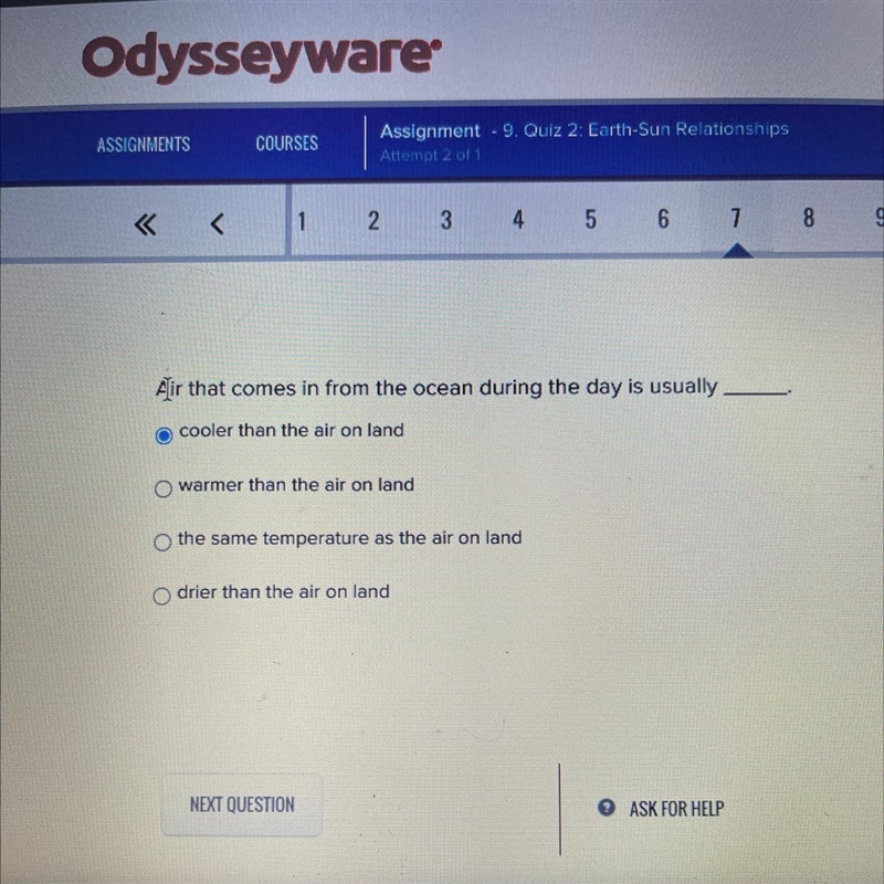 If you have done odesseyware please help Air that comes in from the ocean during the-example-1