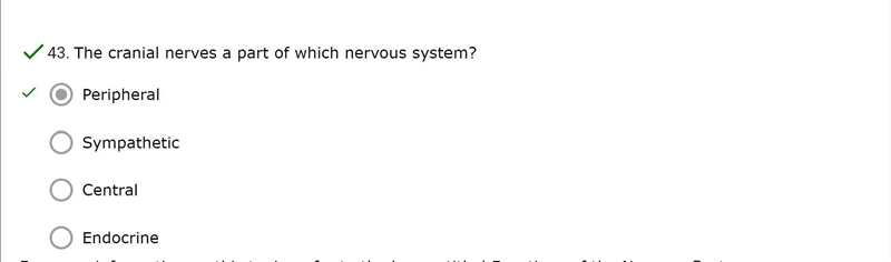 The cranial nerves a part of which nervous system?-example-1