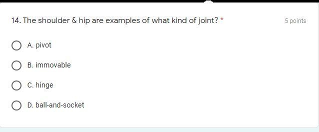 PLSS ANSWER THANKS <3 The shoulder & hip are examples of what kind of joint-example-1