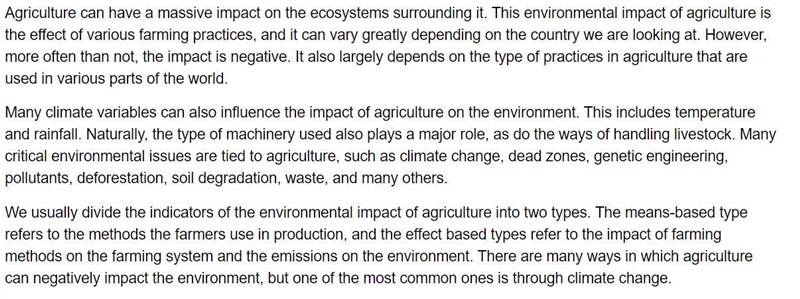 Effect of agriculture on ecosystem​-example-2