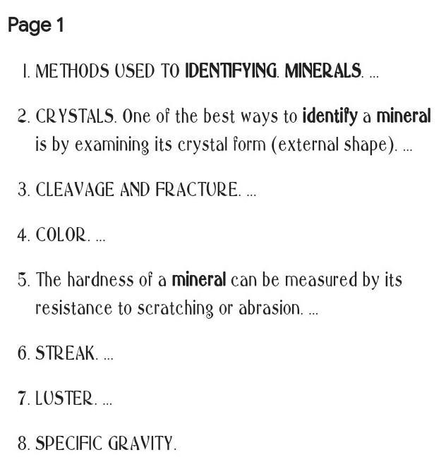 a student wants to set up an investigation to determine the identity of several minerals-example-1