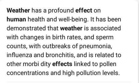 State the effect of weather on humans activity​-example-1