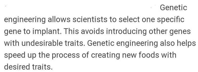 Can someone tell me , what's special about genetical engineering ?​-example-1