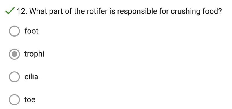 What part of the rotifer is responsible for crushing food? I said foot but I might-example-1