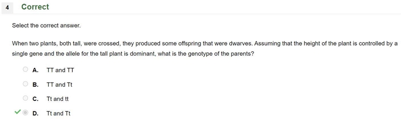 In pea plants, the allele for tallness is dominant. What are the possible genotypes-example-1