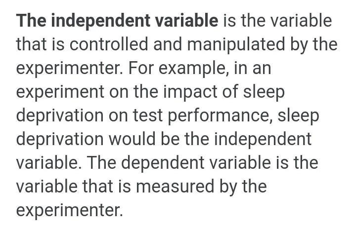 The variable in a scientific experiment that is manipulated by the researcher to investigate-example-1