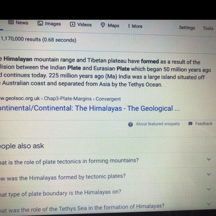 Describe the role of the plate tectonics in the formation of the Himalayas-example-1