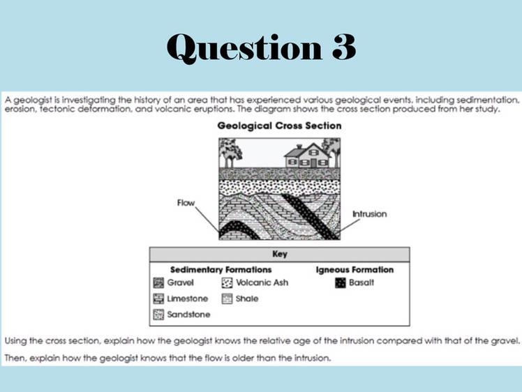 Explain how the geologist knows that the flow is older then the intrusion-example-1