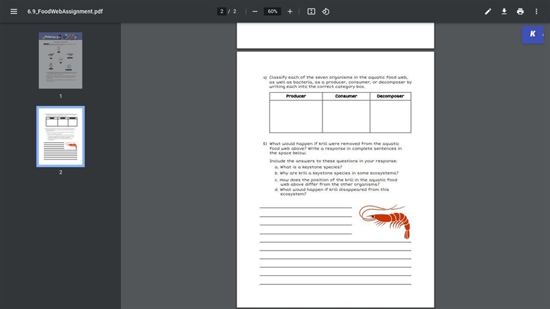 help me please DIRECTIONS: Illustrate the flow of energy within the aquatic system-example-1