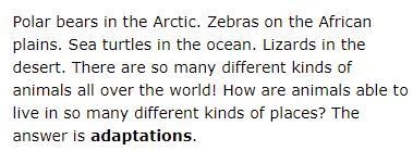 Adaptation: Question 6 A type of large mammal living in herds develops many adaptations-example-1