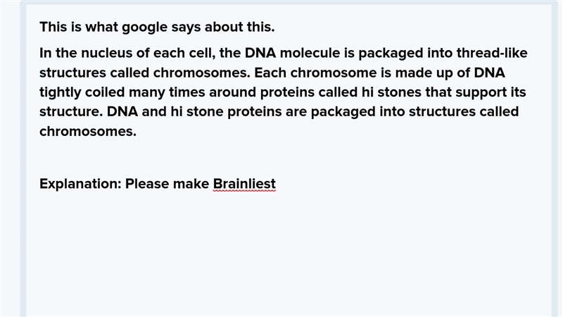 A chromosomes is made up of a chain of_________.-example-1