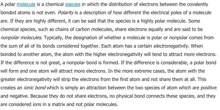 What is a polar molecule?-example-1