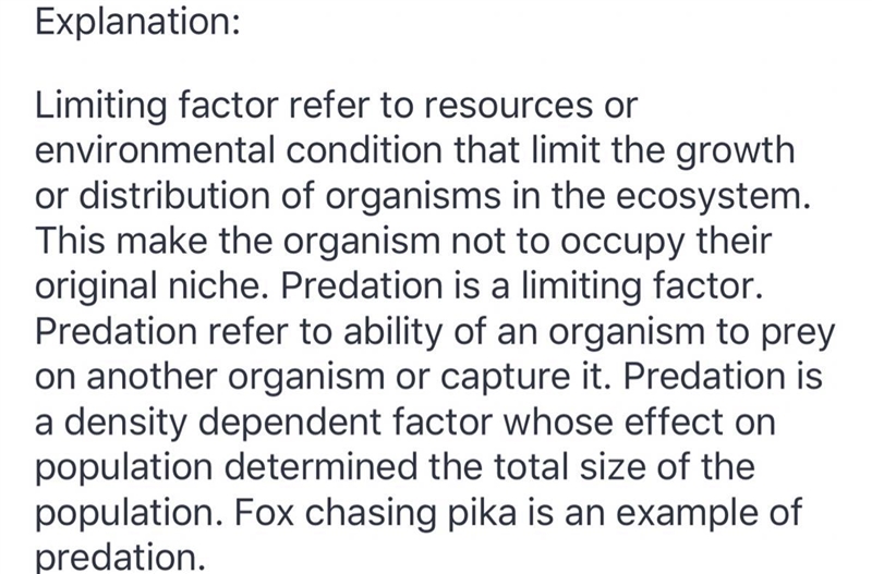 Which limiting factor is being displayed when a fox chases after a pika-example-1