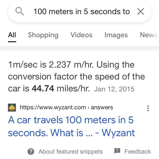 An object moves 100m in 5sec, Calculate speed. pls answer my question​-example-1