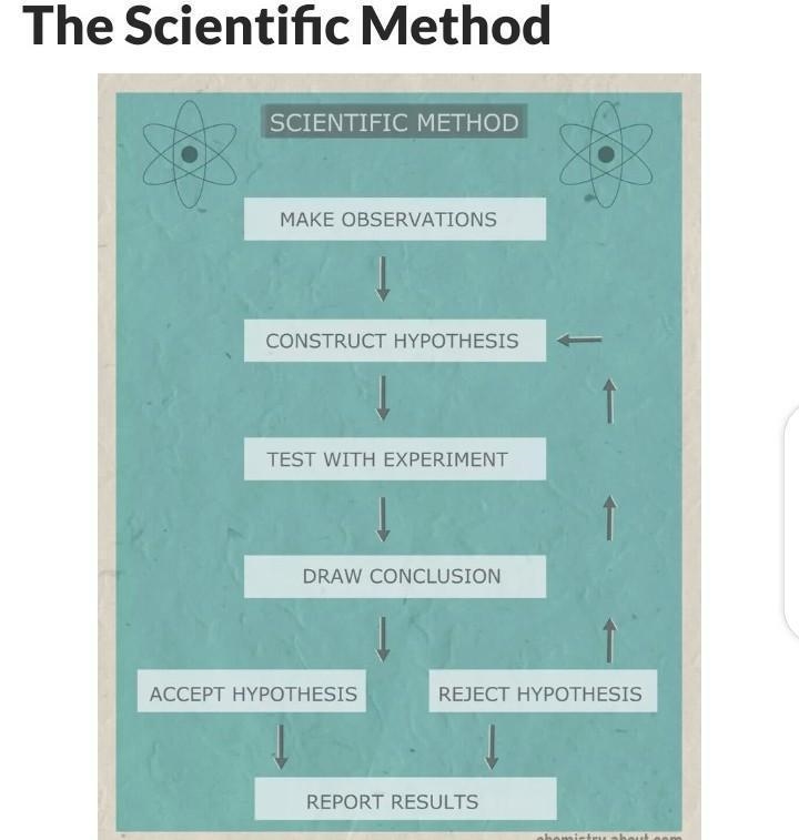 draw a flowchart showcasing the process of scientific learning .also mention a short-example-1