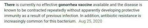 Describe how a vaccine would work to prevent gonorrhoea-example-1