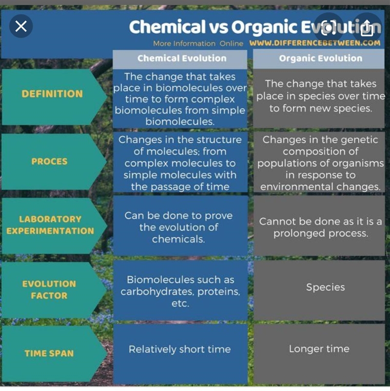 What is the difference between chemical and organic evolution-example-1