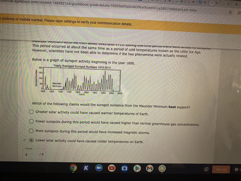 Sunspots are connected with other or events solar hare A solar fare is a sudden release-example-1