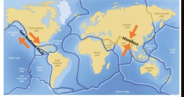 The map shows faults located near the Pacific and North American tectonic plates, including-example-1