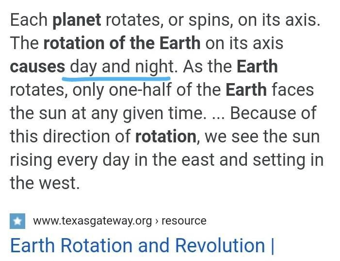 Which is caused by the rotation of the Earth? Tides Days and Nights Spring and Summer-example-1