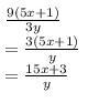 9(5x + 1) ÷ 3y From the expression above, provide an example of each of the following-example-1