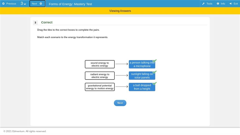 Drag the tiles to the correct boxes to complete the pairs. Match each scenario to-example-1