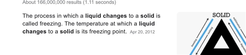 Name the change of state for liquid to solid​-example-1