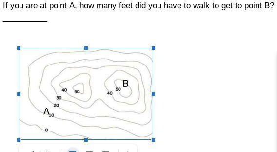 If you are at point A, how many feet did you have to walk to get to point B?-example-1