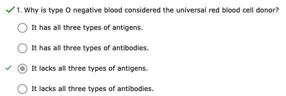 Why is type O negative blood considered the universal red blood cell donor?-example-1