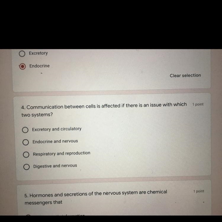 Communication between cells is affected if there is an issue with which two systems-example-1