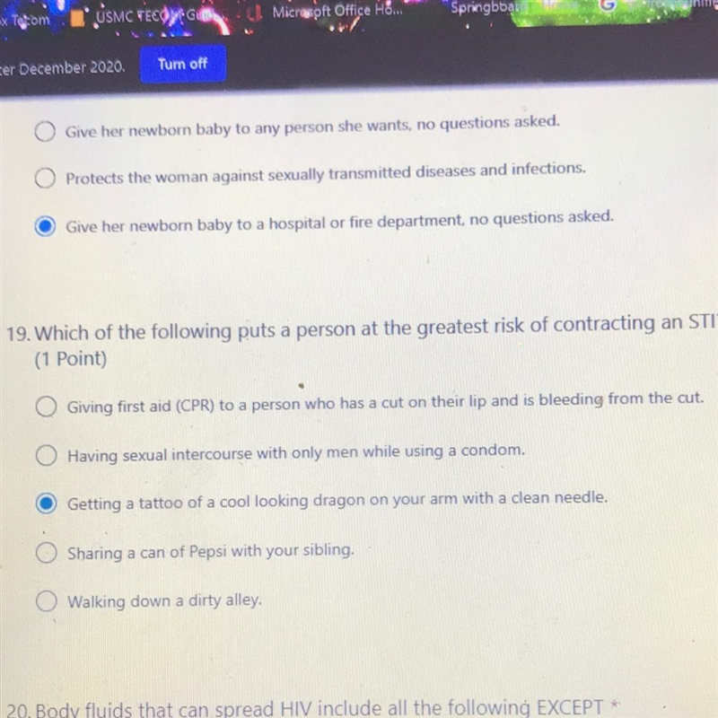 Need ASAP Which of the following puts a person at the greatest risk of contracting-example-1