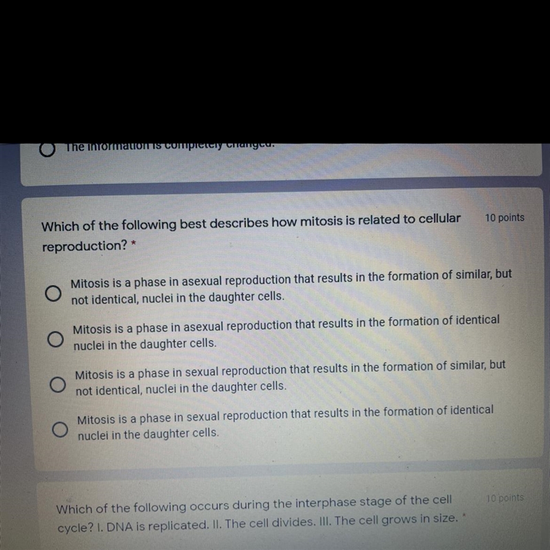 Which of the following best describes how mitosis is related to cellular reproduction-example-1