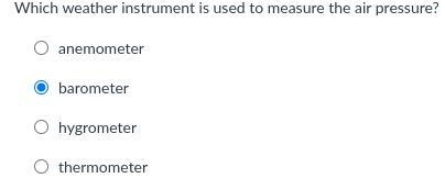 Which weather instrument is used to measure air pressure-example-1