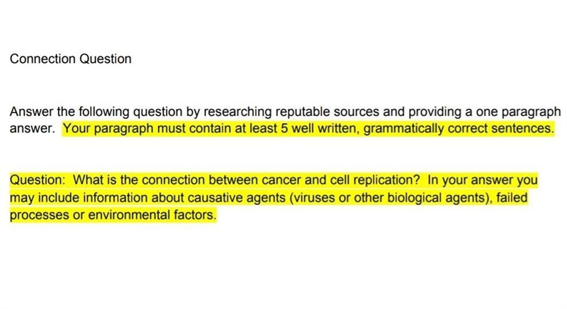 What is the connection between cancer and cell replication (explained in 1 paragraph-example-1