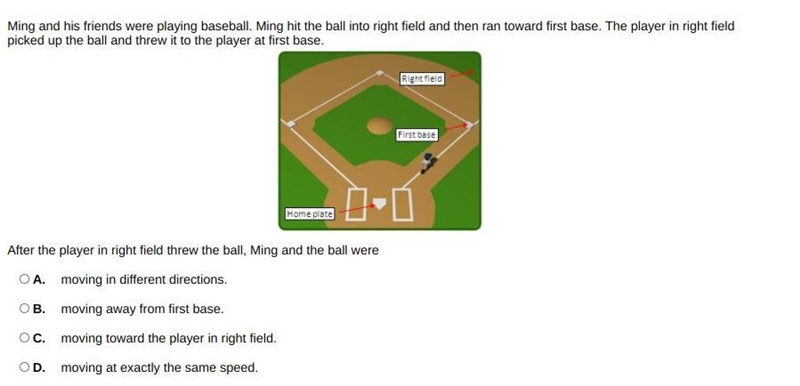 Ming and his friends were playing baseball. Ming hit the ball into right field and-example-1