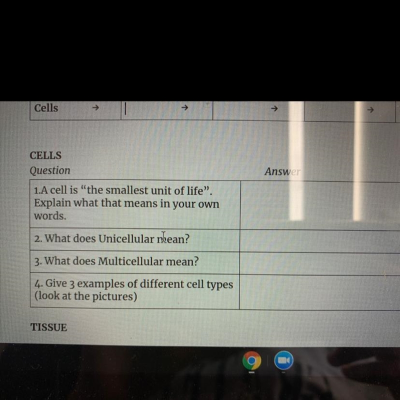 CELLS Question Answer 1.A cell is "the smallest unit of life". Explain what-example-1