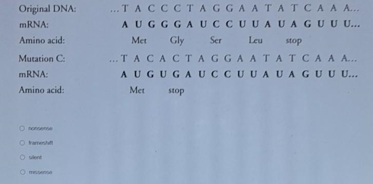 Mutation Which of the following types of mutation is illustrated below? ​-example-1