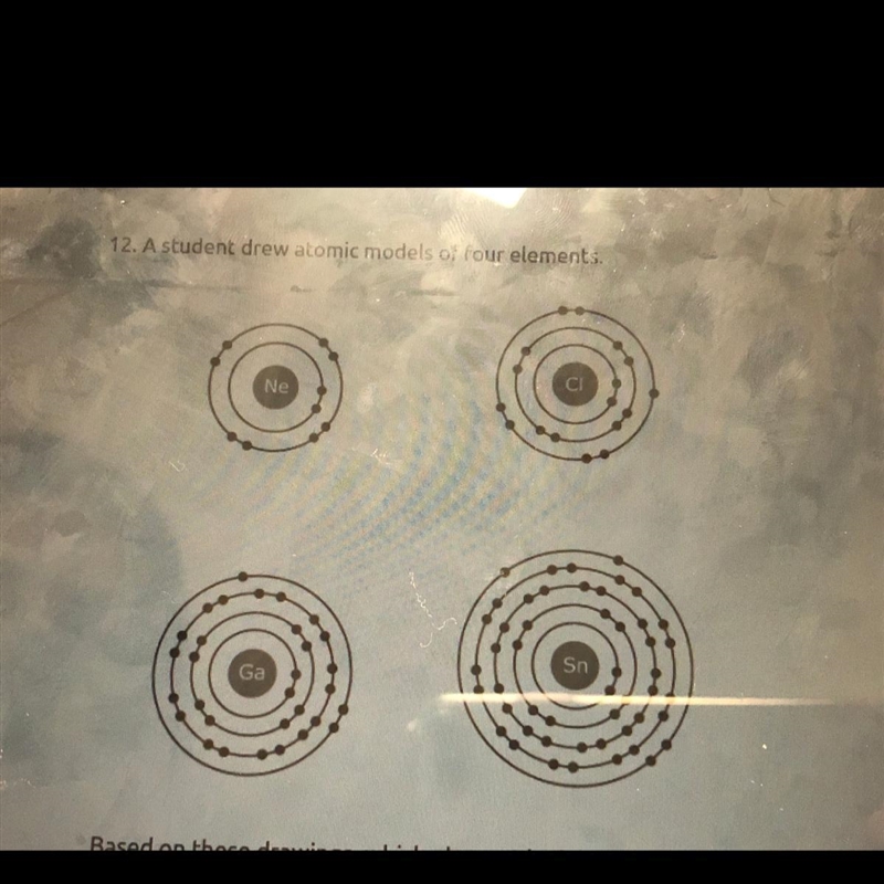 Based on these drawings, which element is the least reactive?-example-1