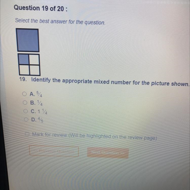 19. Identify the appropriate mixed number for the picture-example-1