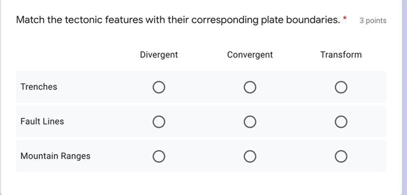 Match the features plates with their corresponding plate boundaries.-example-1