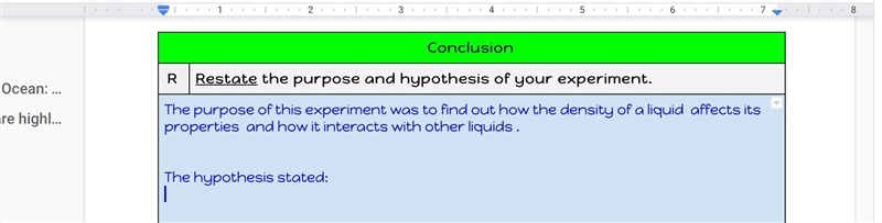 Fill in the space where it says hypothesis stated look in the photo I don’t have that-example-1