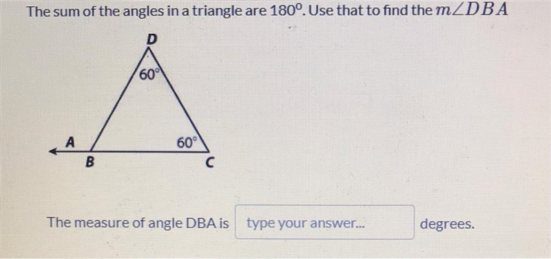 The sum of the angles triangle are 180 degrees Use that to find the m-example-1