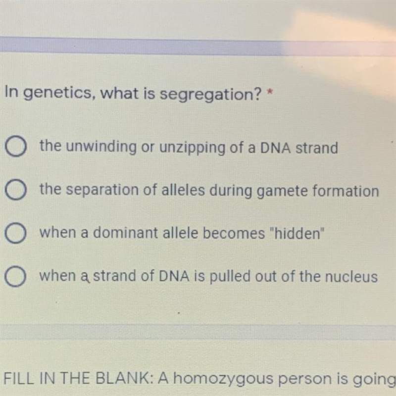 In genetics, what is segregation?-example-1