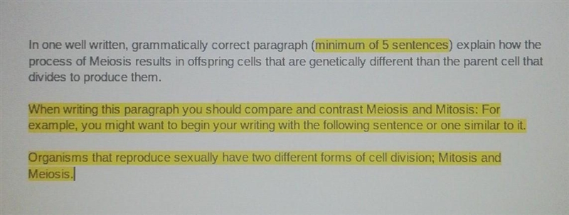 How does the process of Meiosis results in offspring cells that are genetically different-example-1