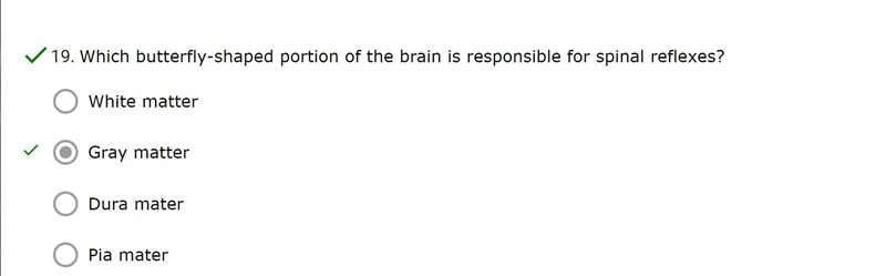 Which butterfly-shaped portion of the brain is responsible for spinal reflexes?-example-1