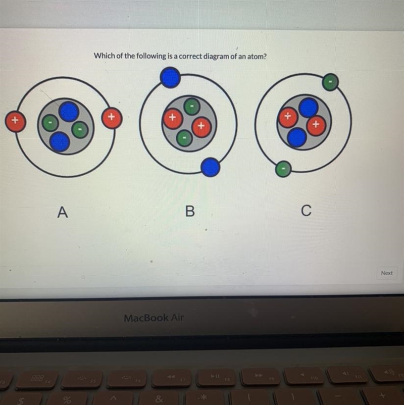 Which is the correct diagram of an atom , hint (i’m putting a picture)-example-1